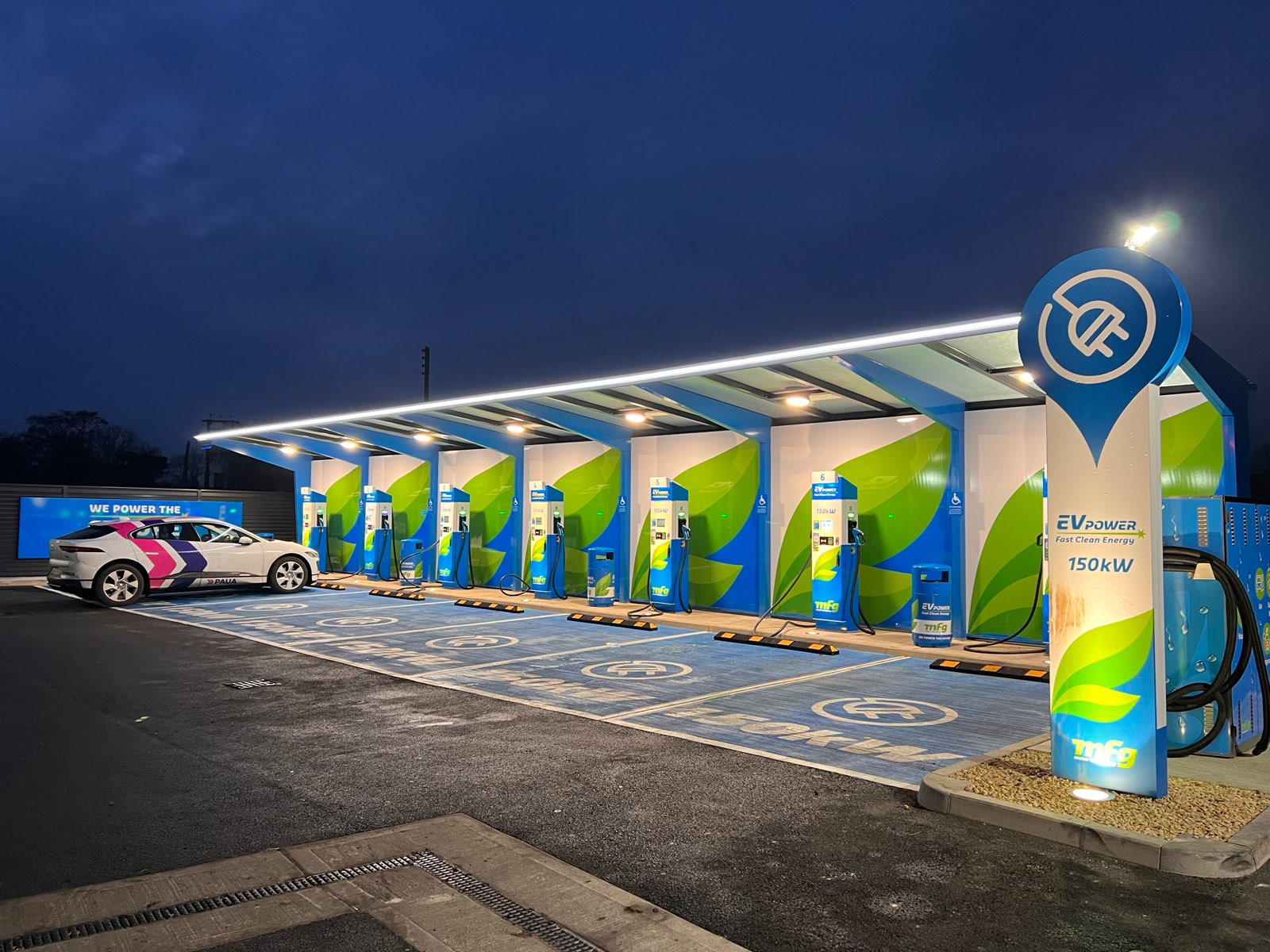 MFG EV charging hub with Paua car - how to take a great EV photo