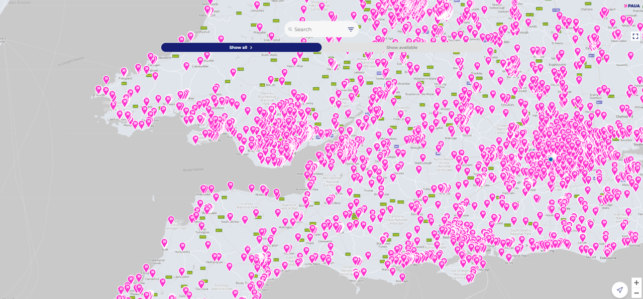 Paua find an ev charger near me map