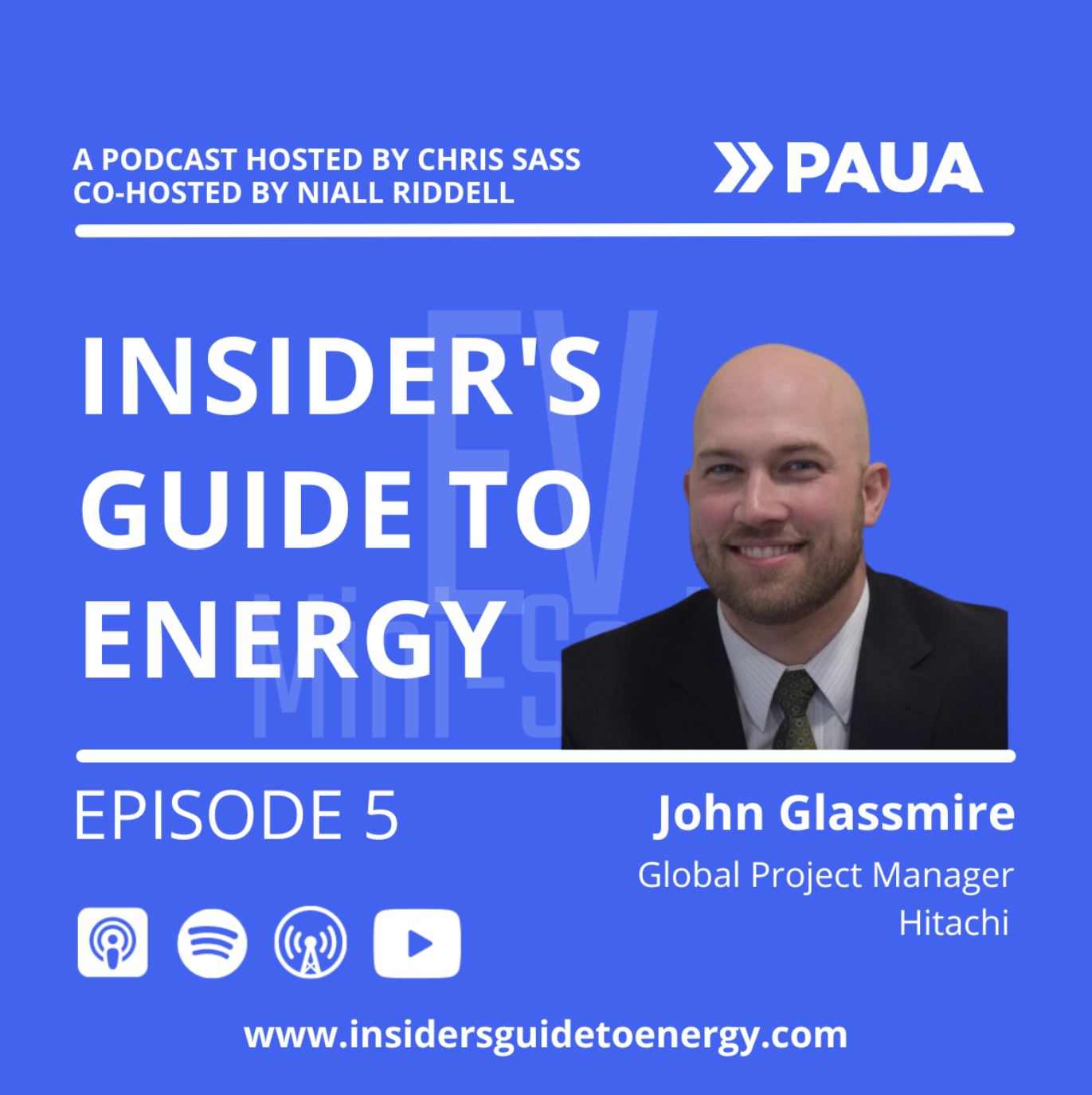 Chris Sass and Niall Riddell from Paua, talk to John Glassmire, Global Project Manager at Hitachi about electric vehicles as the new distributed energy asset.