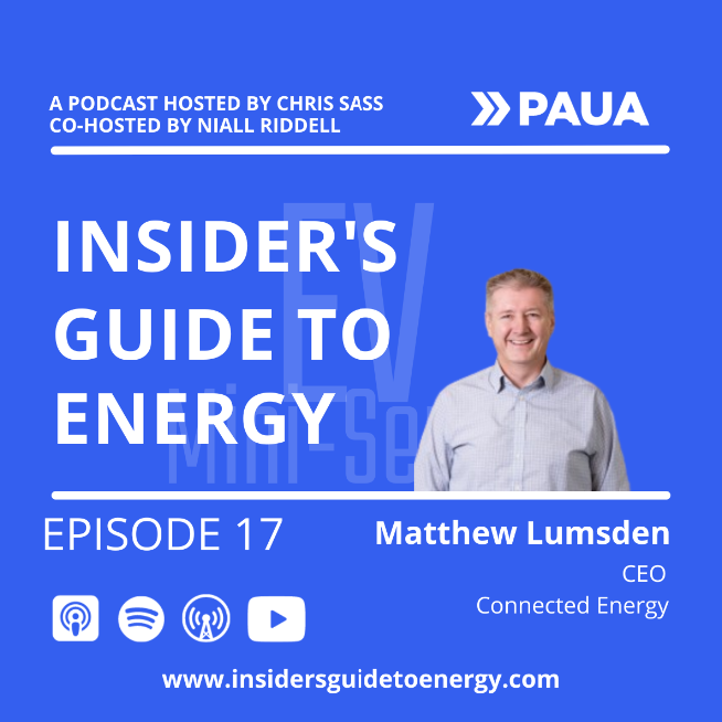  Chris Sass and Niall Riddell from Paua, talk to Matthew Lumsden, CEO of Connected Energy, about ‘pioneering the afterlife of EV batteries’.