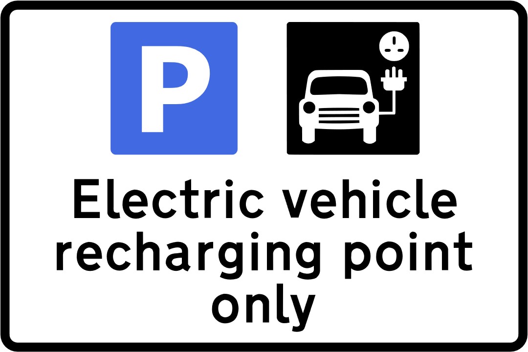 Electric vehicle public charging point sign where you can charge using your Paua EV Charge Card